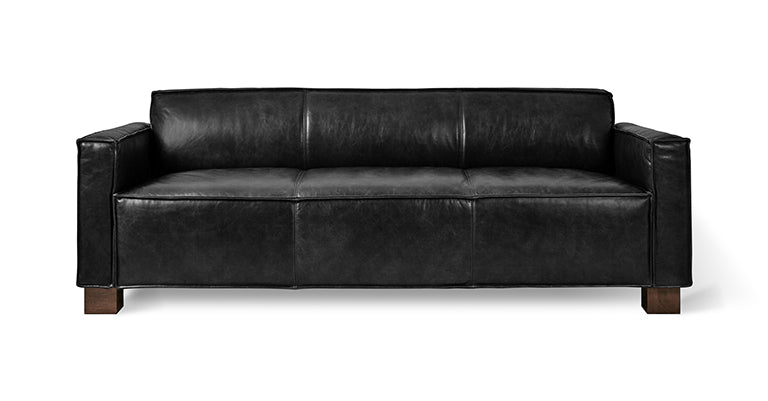 Gus* Modern CABOT Saddle Black Leather sofa