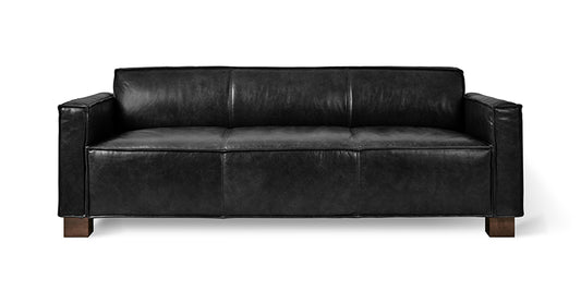 Gus* Modern CABOT Saddle Black Leather sofa