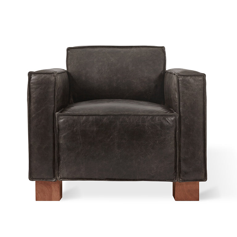 Gus* Modern CABOT Saddle Black leather chair