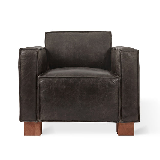 Gus* Modern CABOT Saddle Black leather chair