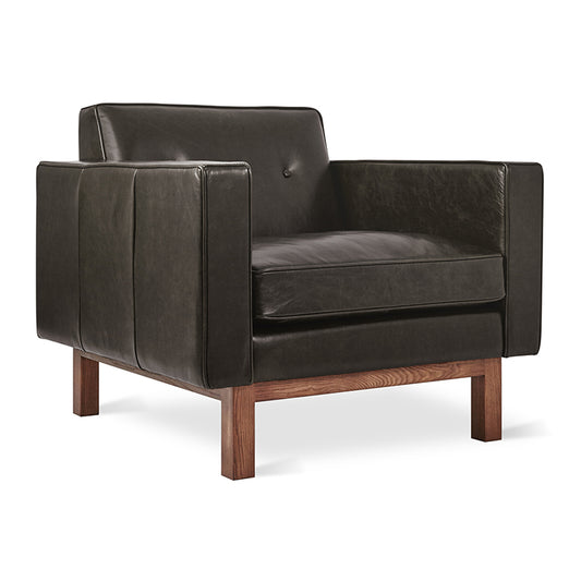 Gus* Modern EMBASSY Saddle Black Leather chair