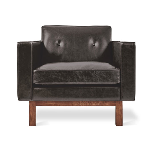 Gus* Modern EMBASSY Saddle Black Leather chair