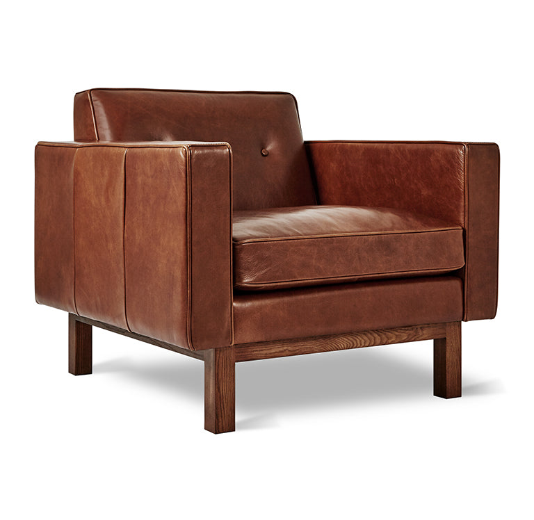 Gus* Modern EMBASSY Saddle Brown Leather chair
