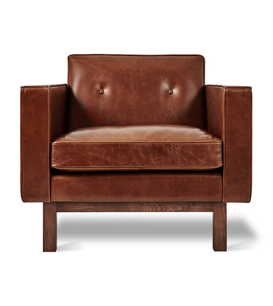 Gus* Modern EMBASSY Saddle Brown Leather chair