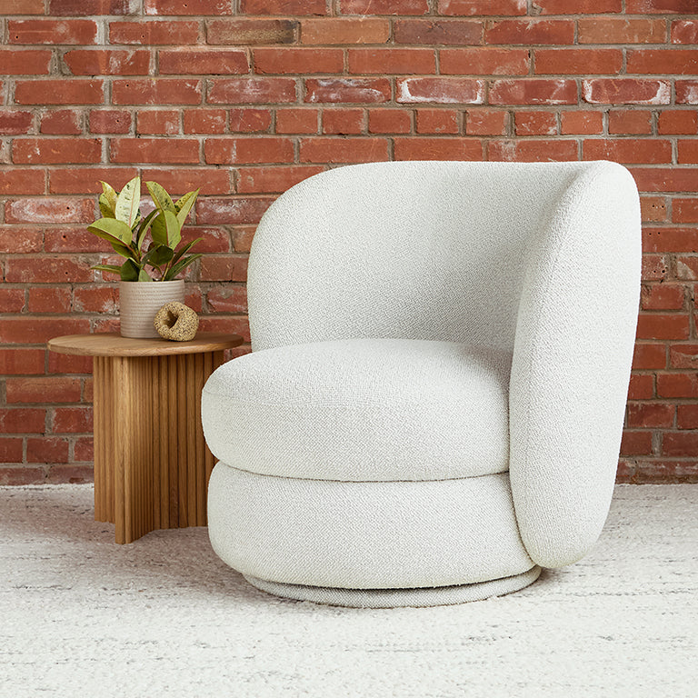 Gus* Modern FORME Morris Bone swivel chair