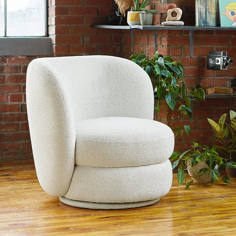 Gus* Modern FORME Morris Bone swivel chair