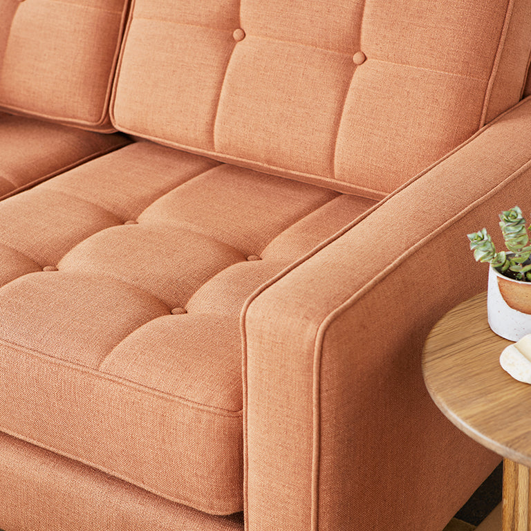 Gus* Modern JANE 2 Merino Mocha loft bi-sectional with Natural Ash base