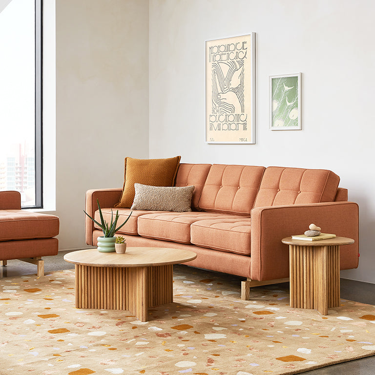 Gus* Modern JANE 2 Caledon Sedona sofa with Natural Ash base