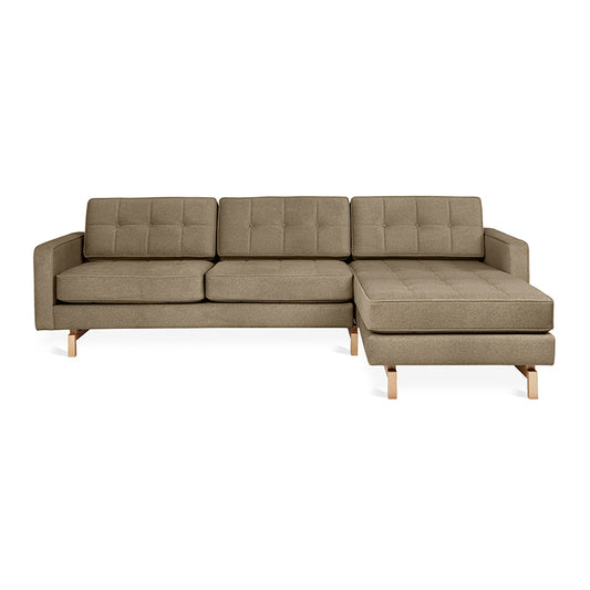 Gus* Modern JANE 2 Merino Mocha bi-sectional with Natural Ash base