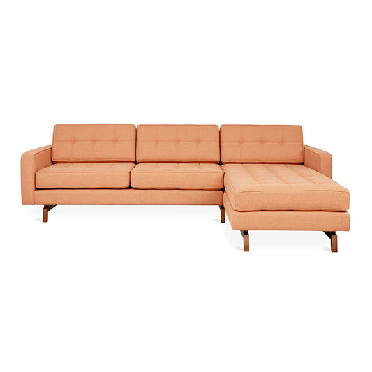 Gus* Modern JANE 2 Caledon Sedona bi-sectional with Walnut base