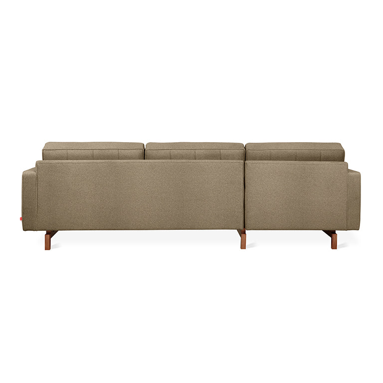 Gus* Modern JANE 2 Merino Mocha bi-sectional with Walnut base