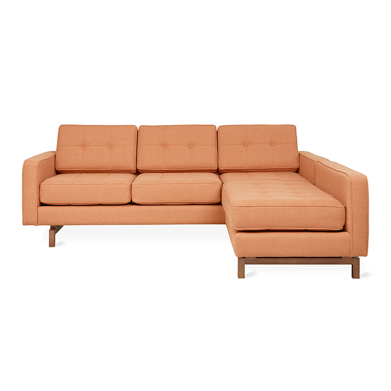 Gus* Modern JANE 2 Caledon Sedona loft bi-sectional with Walnut base