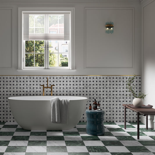 MAJESTIC Verde Alpi 12 x 12 marble style matte wall / floor tile