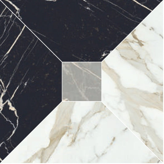 MAJESTIC Nero Oro Cenere mosaic marble style matte wall / floor tile