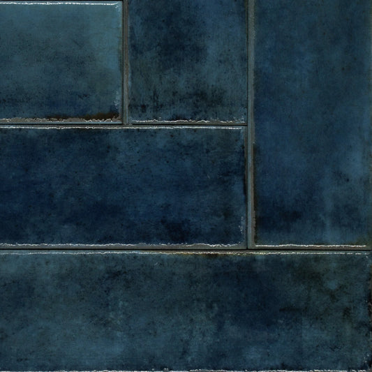 MATISSE Blue 2-1/2 x 10 zellige style glossy wall tile