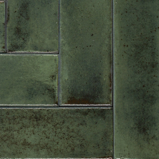 MATISSE Green 2-1/2 x 10 zellige style glossy wall tile