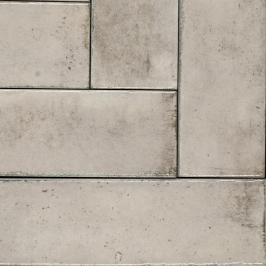 MATISSE Grey 2-1/2 x 10 zellige style glossy wall tile