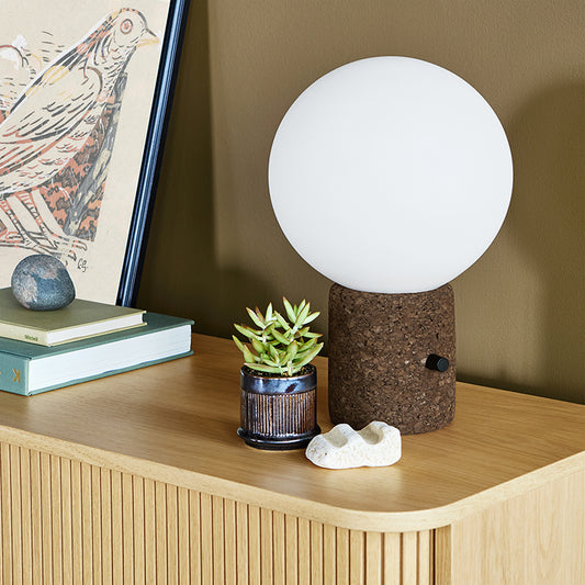 Gus* Modern MONOCLE cork carbonized table lamp