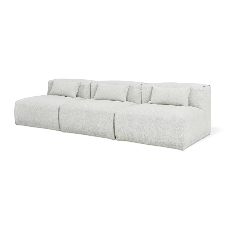 Gus* Modern NEST Morris Fog modular 3pc armless sofa