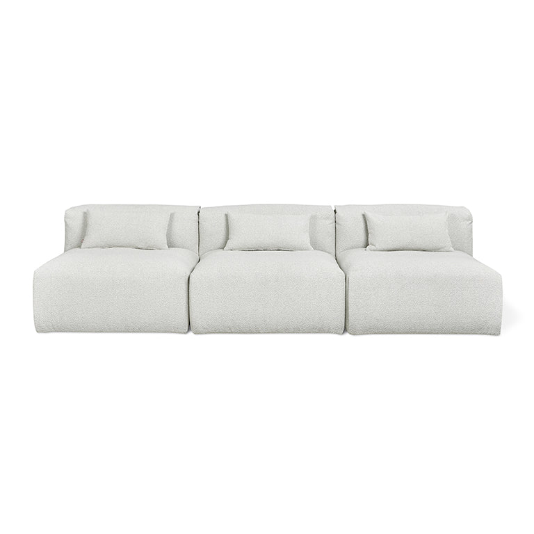 Gus* Modern NEST Morris Fog modular 3pc armless sofa