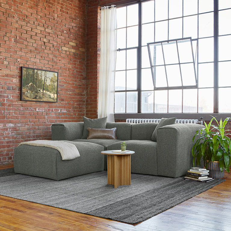 Gus* Modern NEST Morris Fog modular 3pc sectional