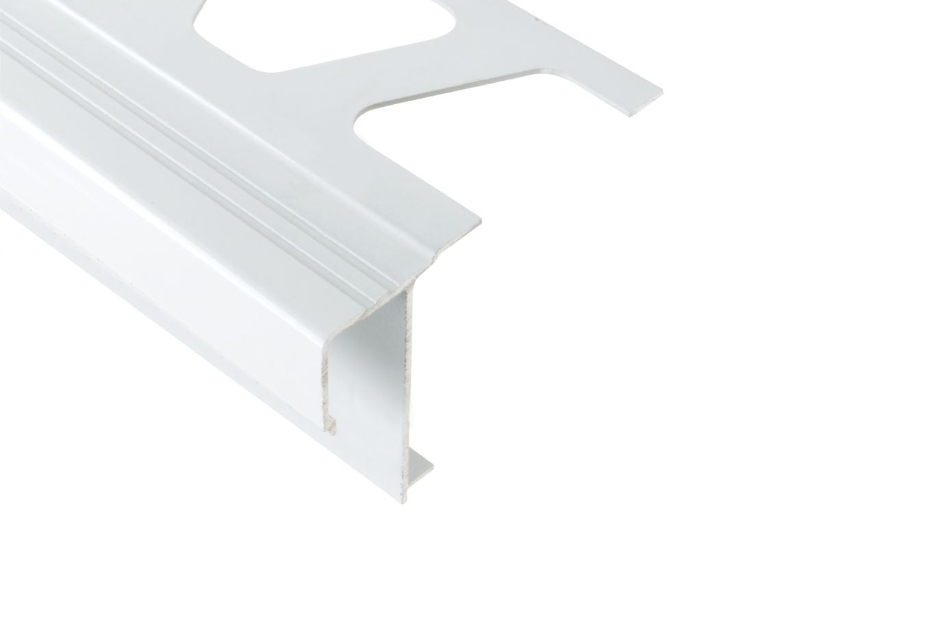Schluter® BARA-RAK Bright White edging profile with drip lip for balconies