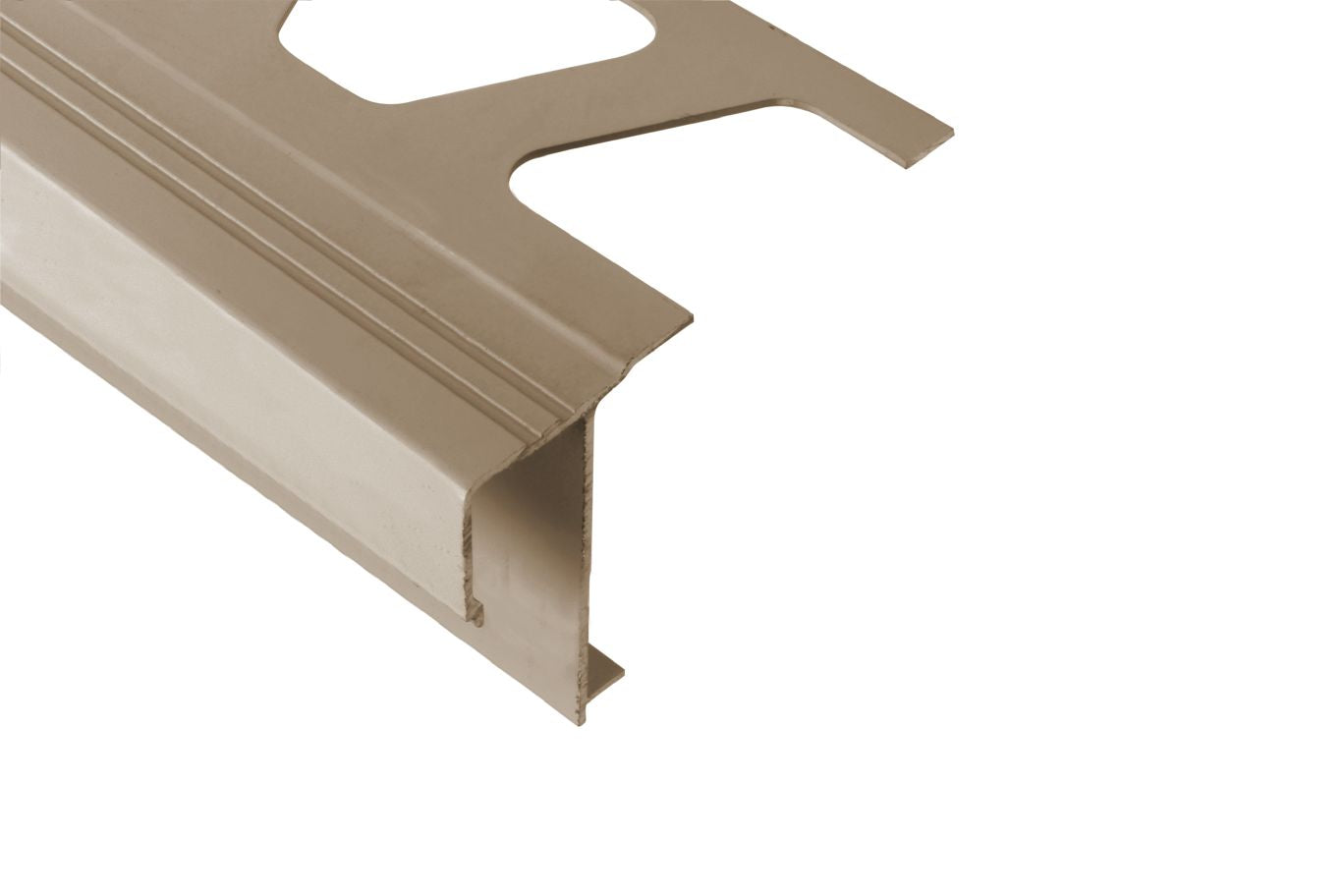 Schluter® BARA-RAK Light Beige edging profile with drip lip for balconies