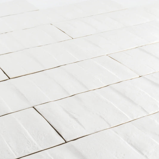 RHYTHM White 3 x 12 matte wall tile