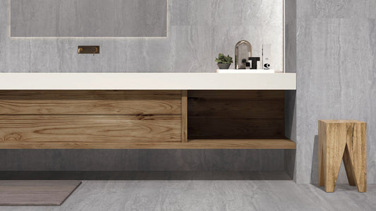 ROMA TRAVERTINE Grey 24 x 24 stone effect matte wall / floor tile