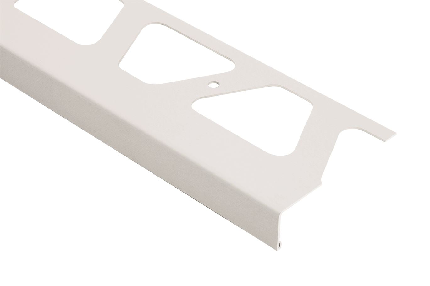 Schluter® BARA-RW Bright White 1-3/16-inch L-shaped edging profile for balconies and terraces