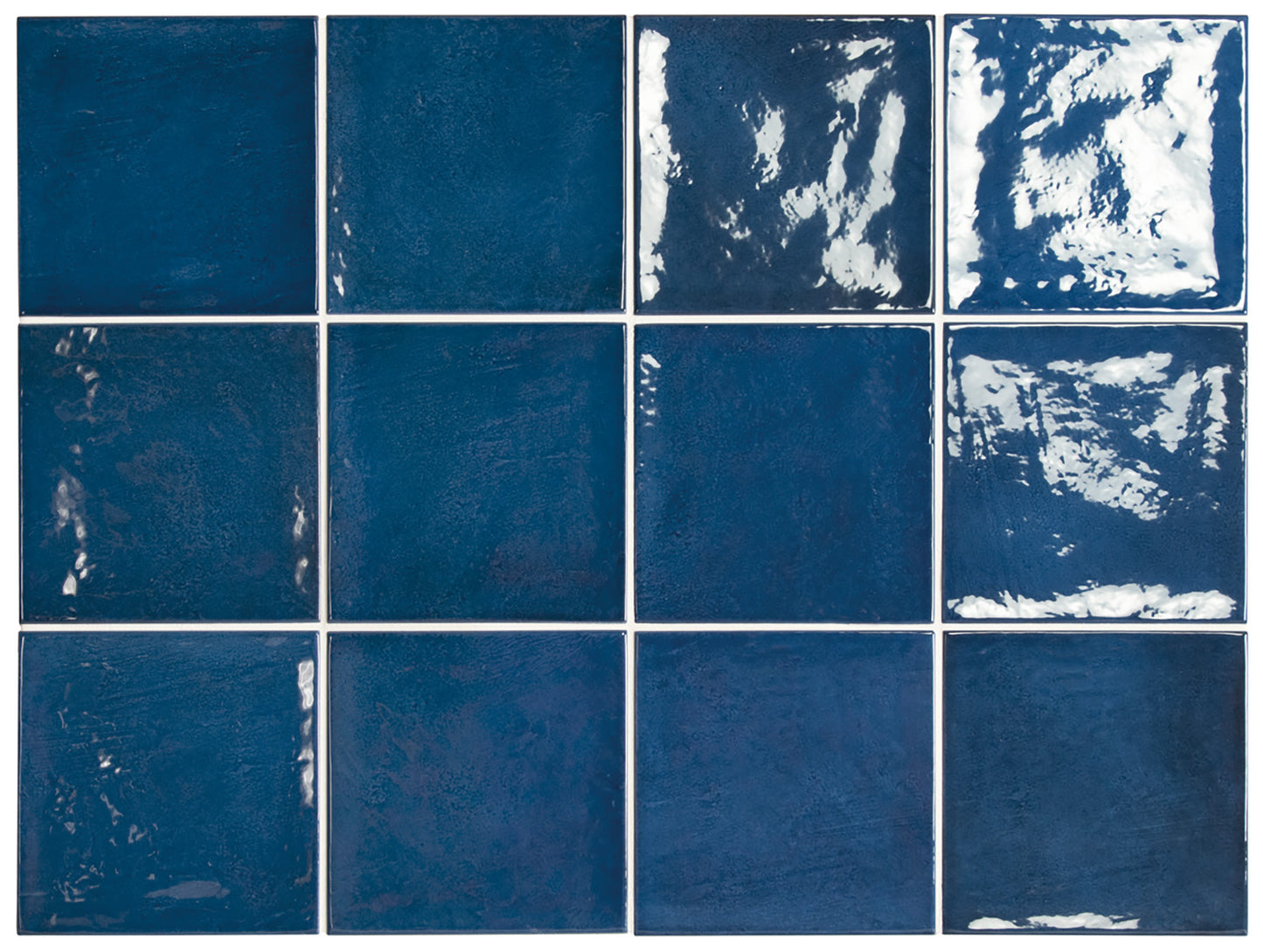 VILLAGE Royal Blue 5 x 5 zellige style glossy wall tile