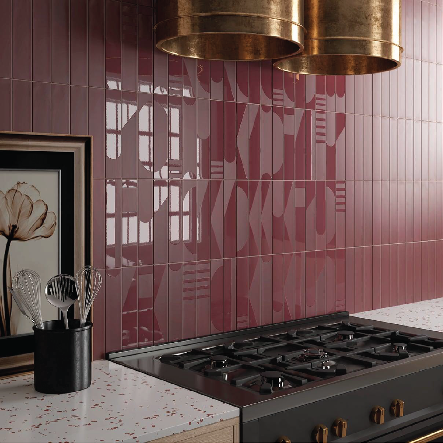 WADI Noir 2.5 x 12 matte porcelain wall / floor tile