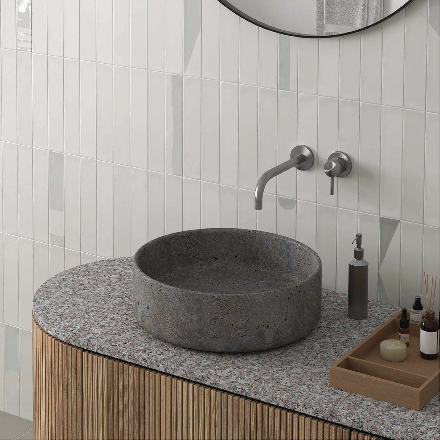 WADI Noir 2.5 x 12 matte porcelain wall / floor tile