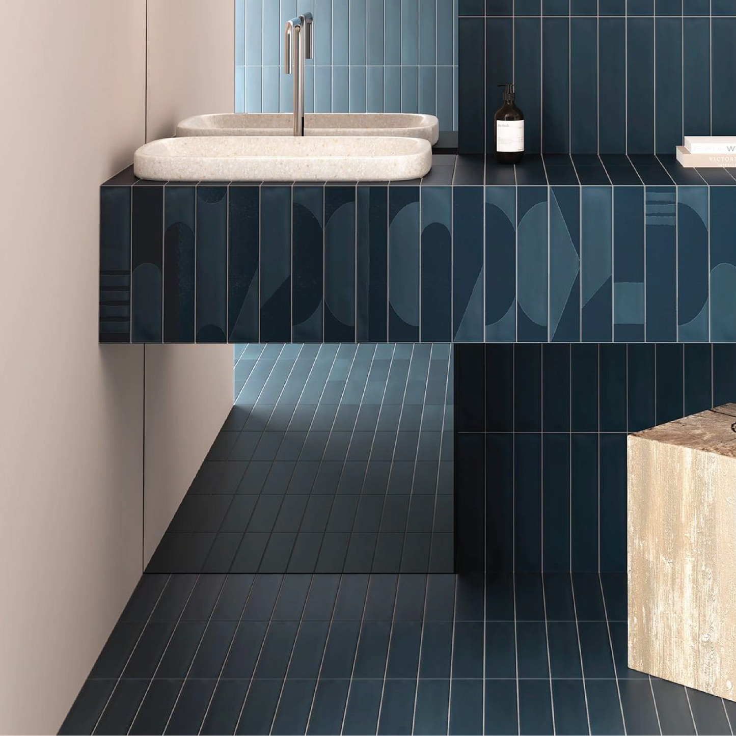 WADI Noir 2.5 x 12 matte porcelain wall / floor tile