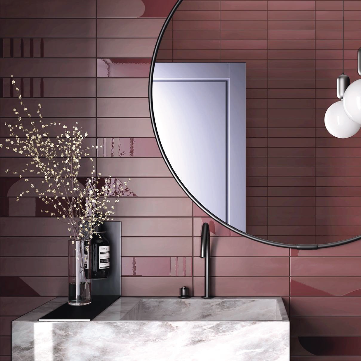 WADI Noir 2.5 x 12 matte porcelain wall / floor tile