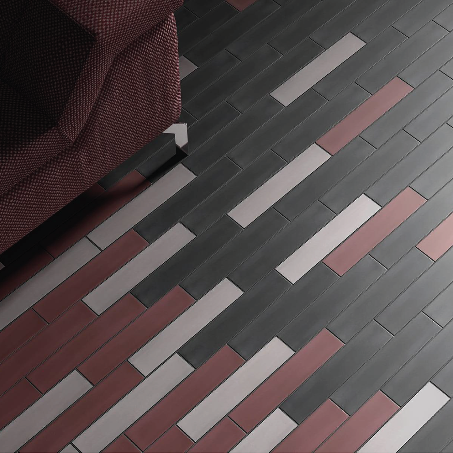 WADI Noir 2.5 x 12 matte porcelain wall / floor tile