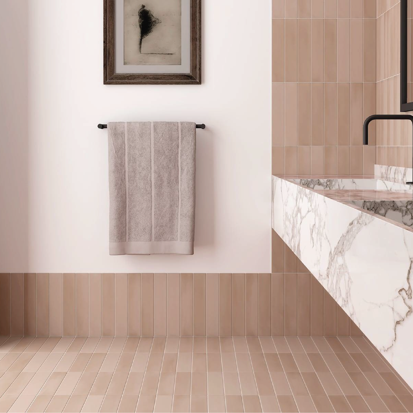 WADI Noir 2.5 x 12 matte porcelain wall / floor tile