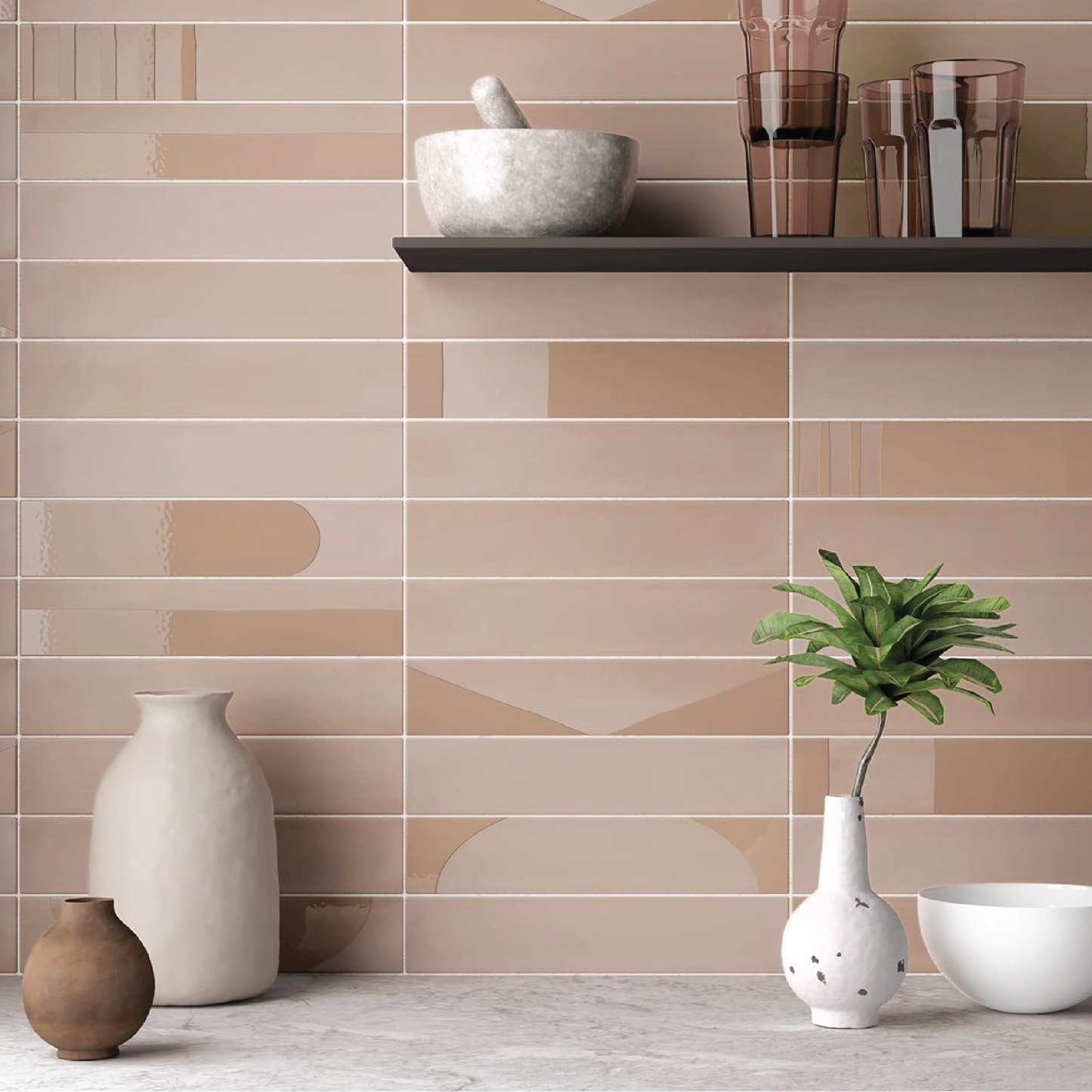 WADI Noir 2.5 x 12 matte porcelain wall / floor tile