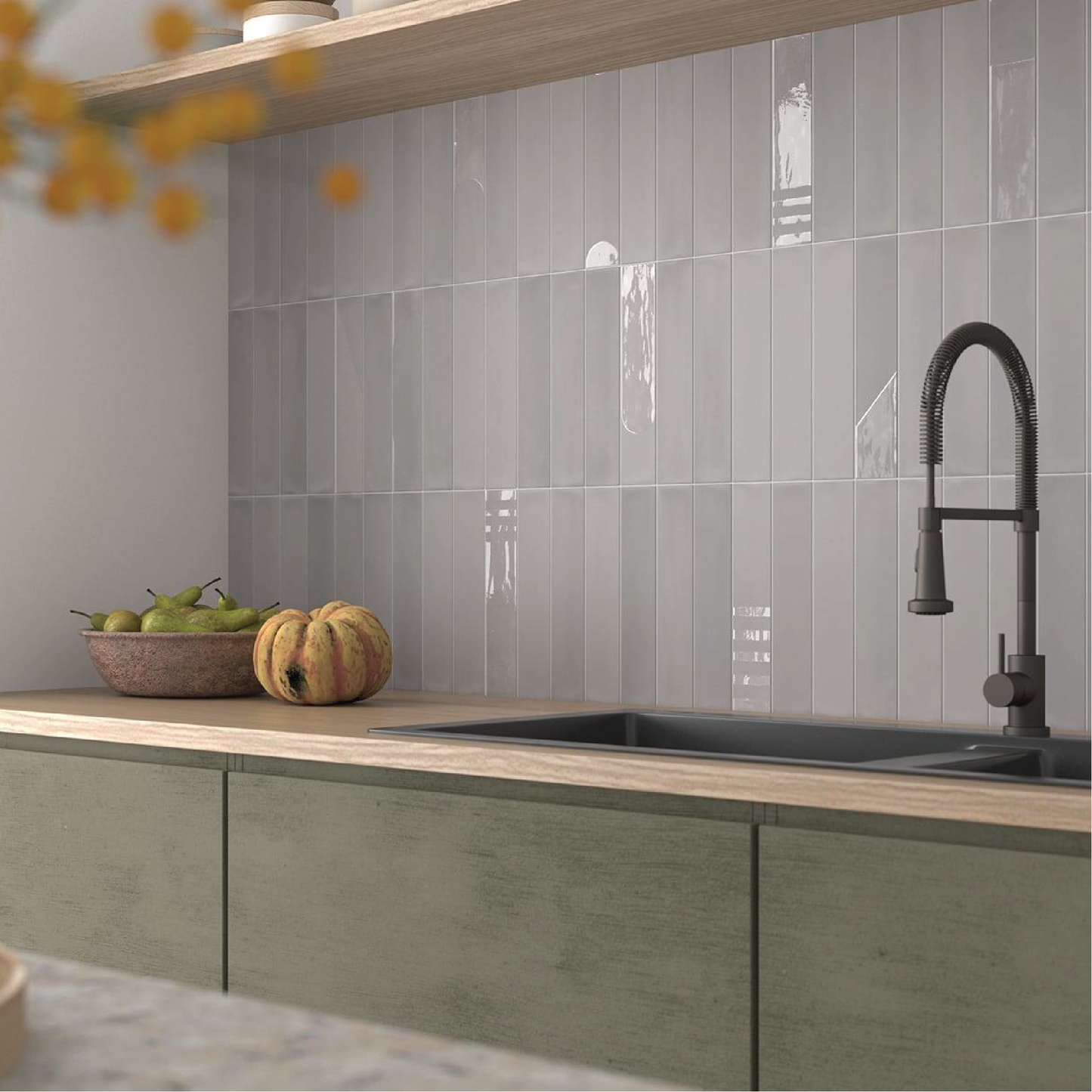 WADI Noir 2.5 x 12 matte porcelain wall / floor tile