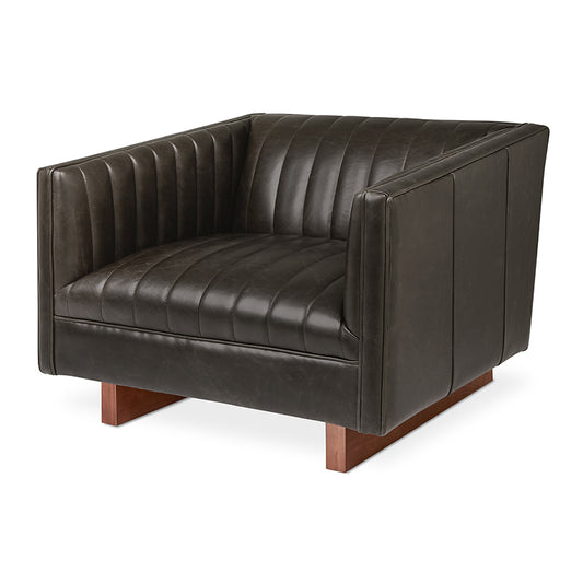 Gus* Modern WALLACE Saddle Black Leather chair