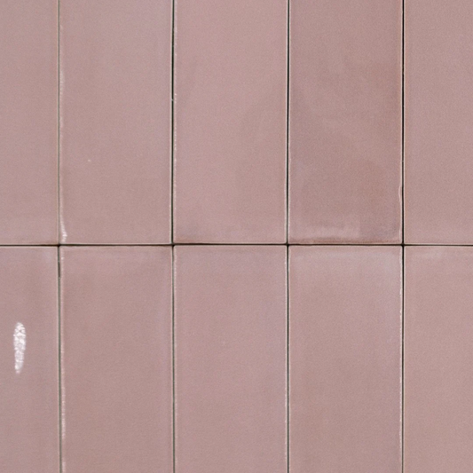 TBRICK Pink Panther 2 x 6.5 zellige style glossy wall tile