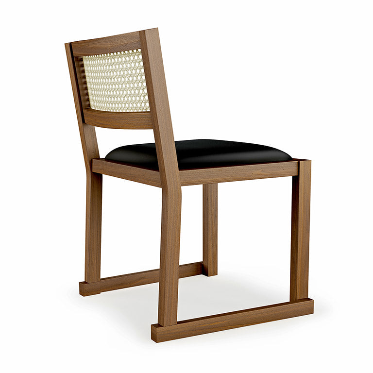 Gus* Modern EGLINTON Walnut w/ Vinyl Noir dining chair