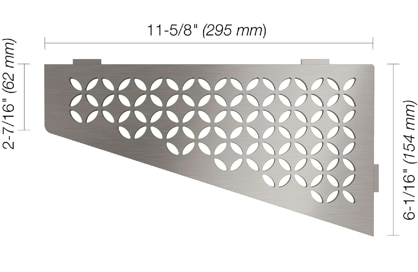 Schluter®-SHELF-E FLORAL Stainless SHELF-E quadrilateral shelf