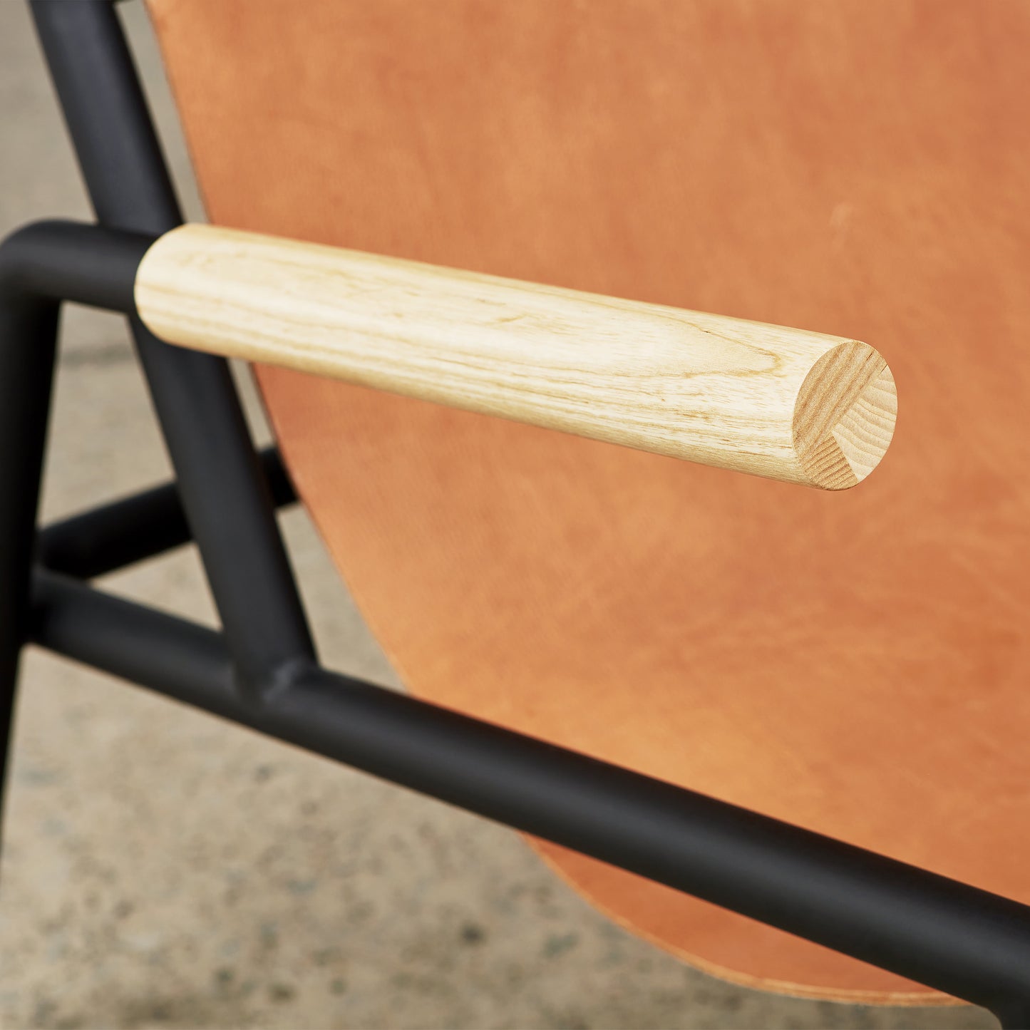 Gus* Modern WYATT sorrel havana leather sling chair * FLOOR MODEL SALE *