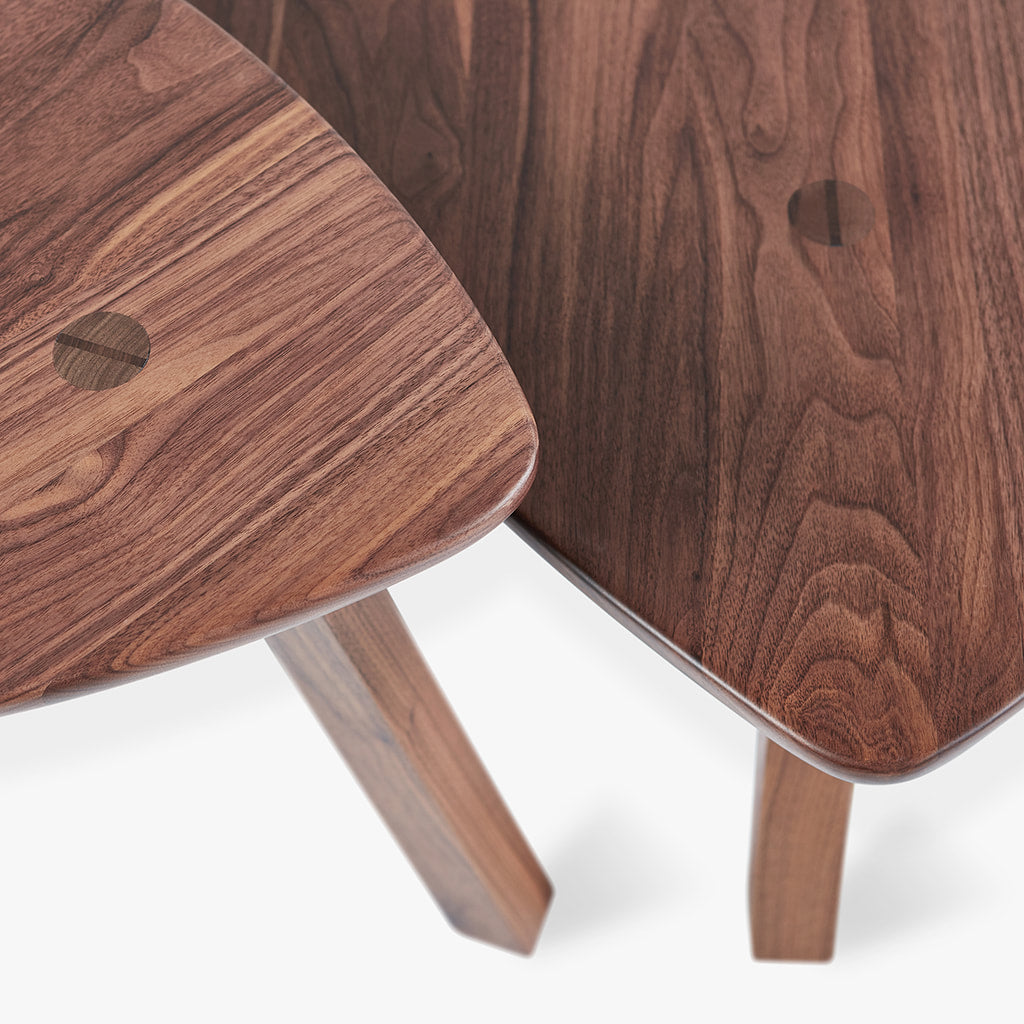 Gus* Modern SOLANA Natural Walnut triangular coffee table