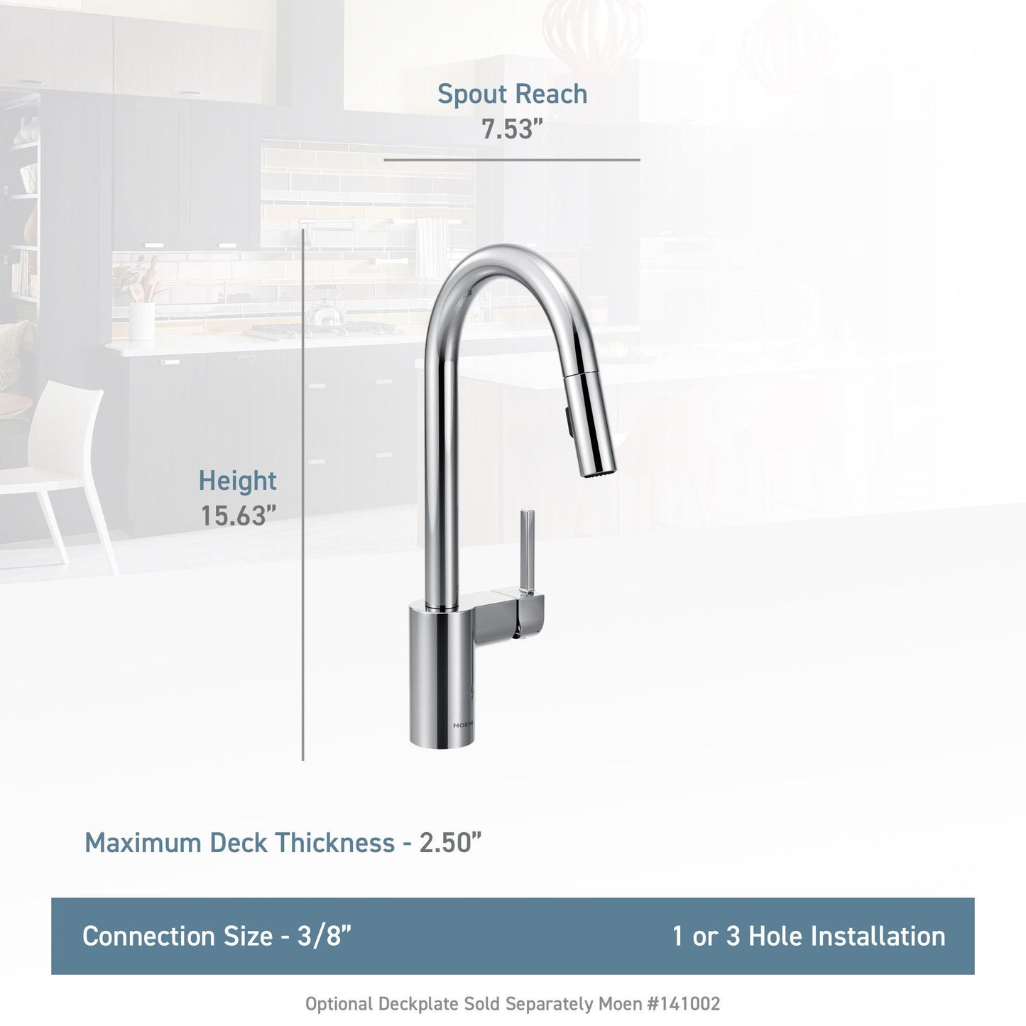 Moen ALIGN® Chrome hands-free kitchen faucet