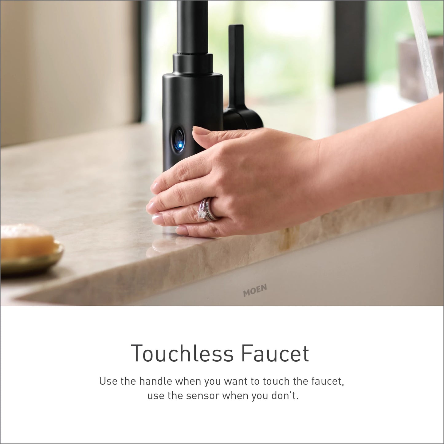 Moen KURV™ Polished Nickel MOTIONSENSE™ WAVE touchless kitchen faucet