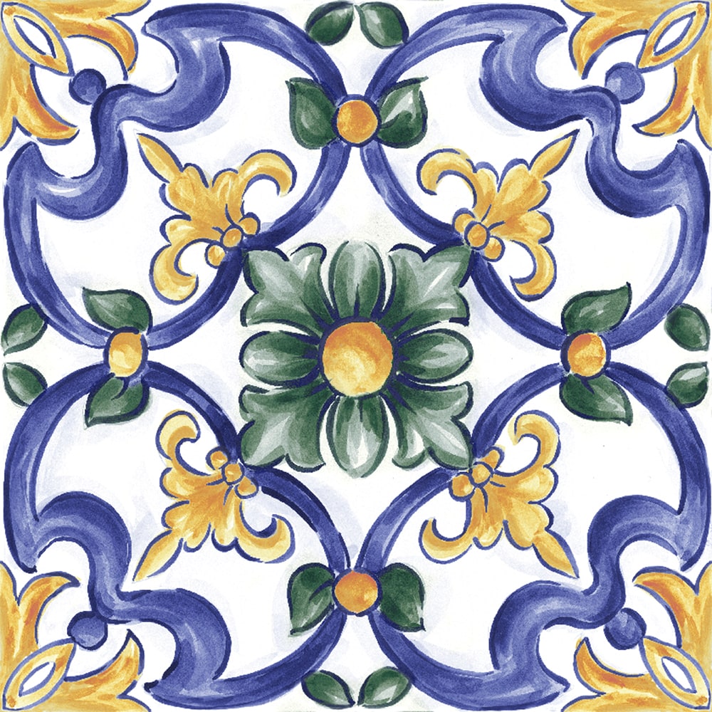 AMURI Maiolica-3 glossy 8 x 8 porcelain wall / floor tile