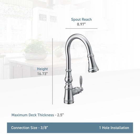 Moen WEYMOUTH® Oil Rubbed Bronze pulldown kitchen faucet
