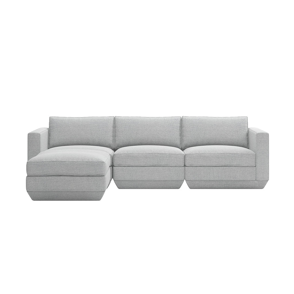 Gus* Modern PODIUM 4PC Sectional | Left - Bayview Silver